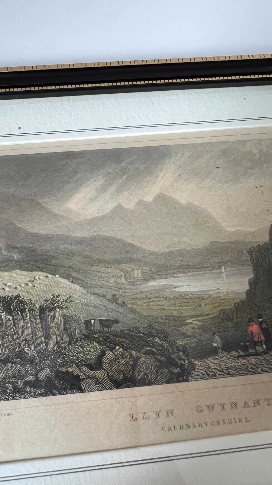 Antique 1800s Engraving Of Llyn Gwynant, Caernarvonshire By John Charles Varrall After Henry Gastineau photo buy