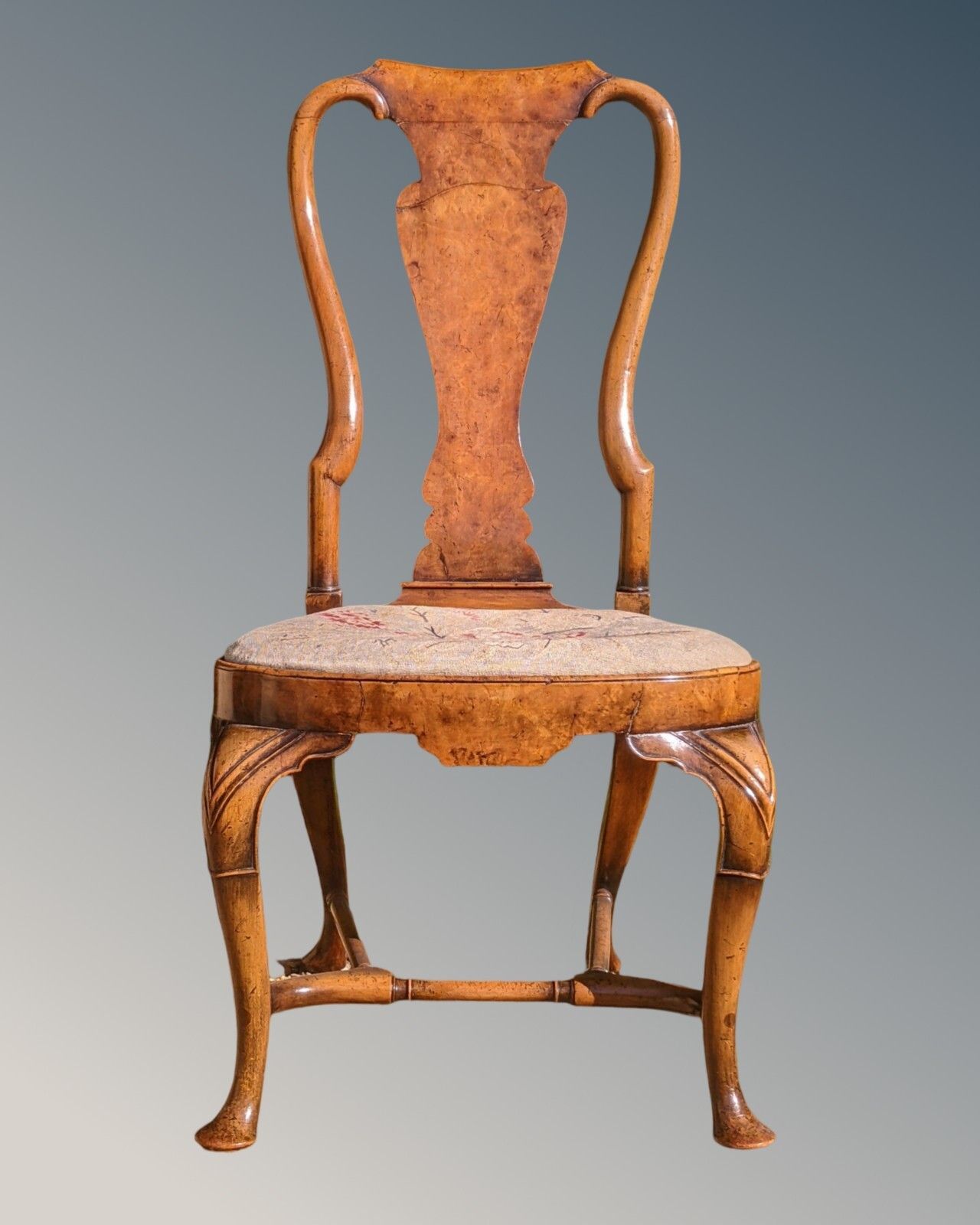 photo for sale Fine Pair Of Queen Anne Walnut Chairs By Charles Tozer