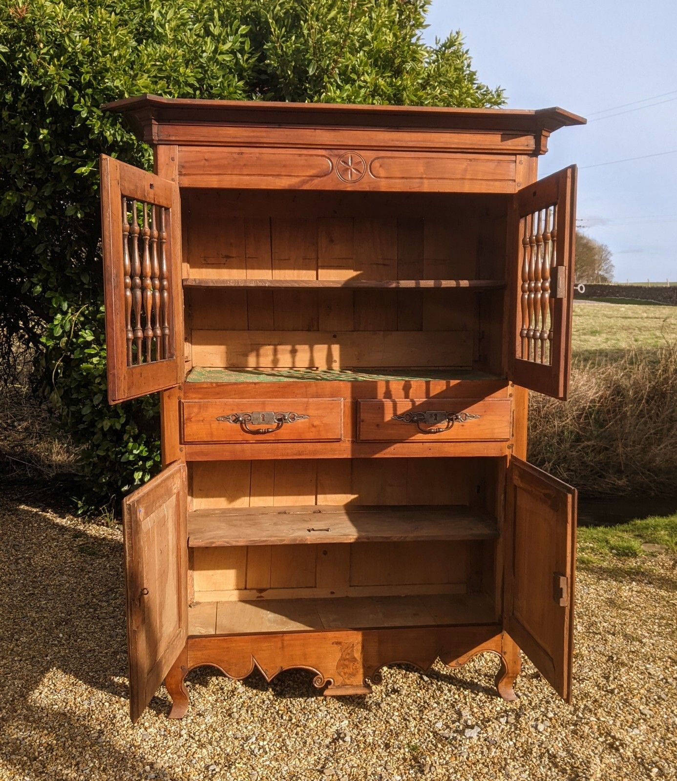 Antique French Pantry Cabinet Fruitwood Provence photo vintage