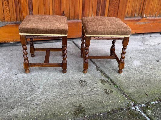 Set Of Vintage Colonial Stools In Wood, 1950 photo 1450.0
