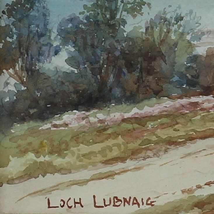 Watercolour By Thomas Herbert Victor. Loch Lubnaig. Signed W. Sands photo Art
