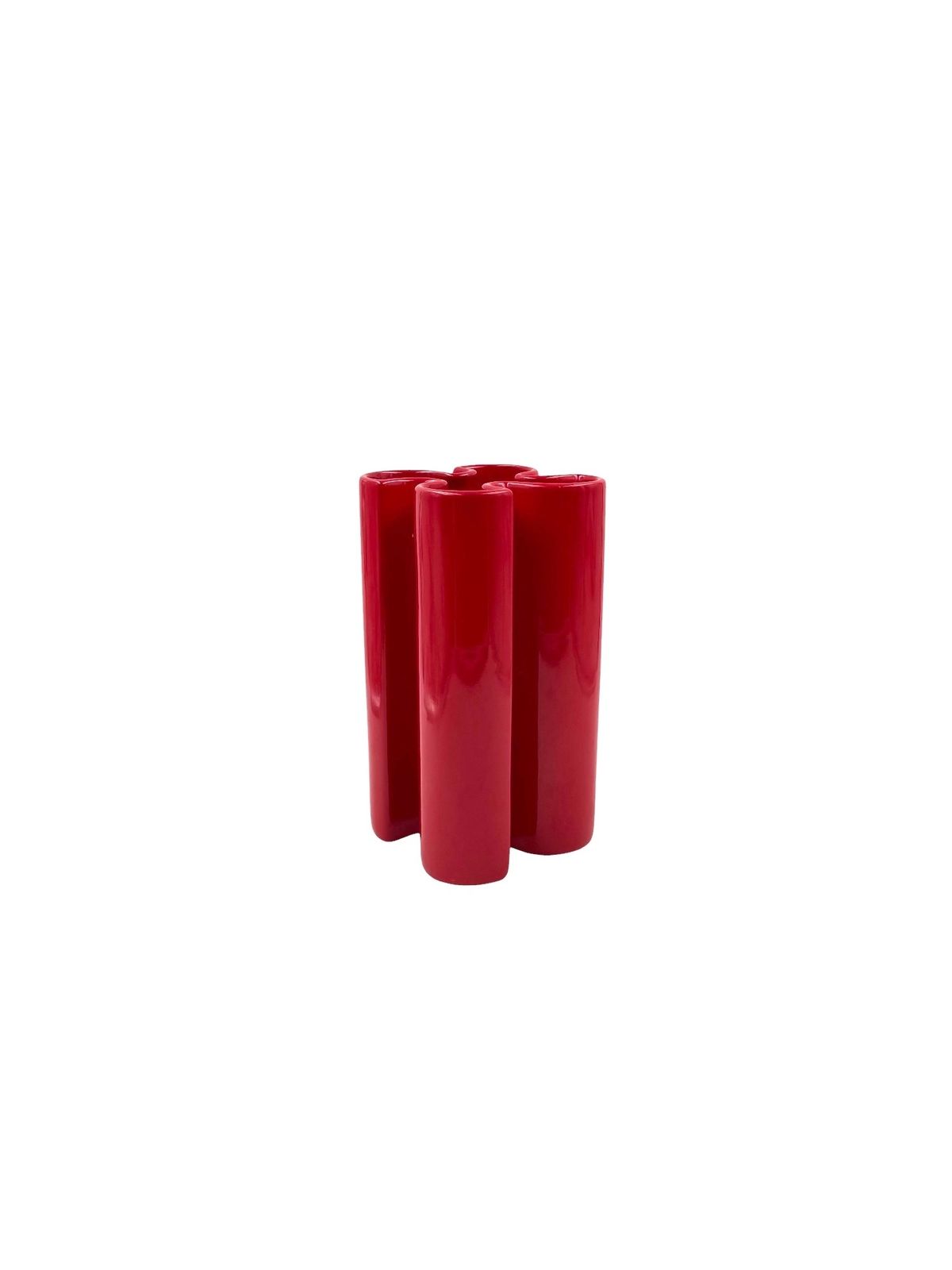 Franco Bettonica, Space Age Rare Red Ceramic Vase, Gabbianelli Italy Ca. 1970 photo Home Decor