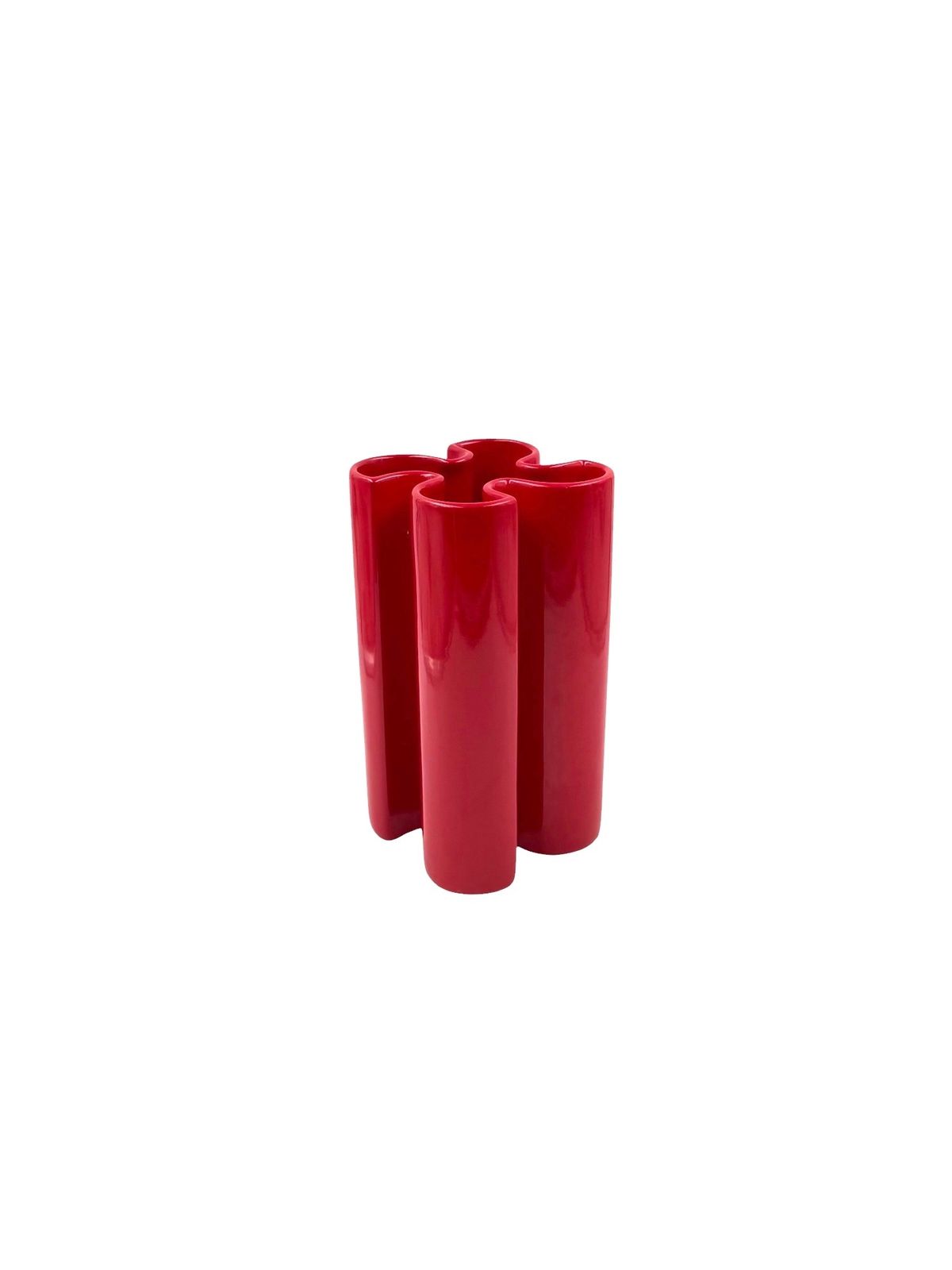 Franco Bettonica, Space Age Rare Red Ceramic Vase, Gabbianelli Italy Ca. 1970 photo 500.0