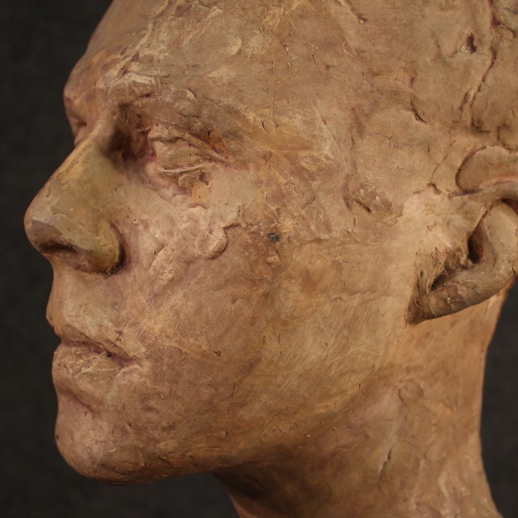 Art Terracotta Sculpture With Marble Base From The 20th Century photo