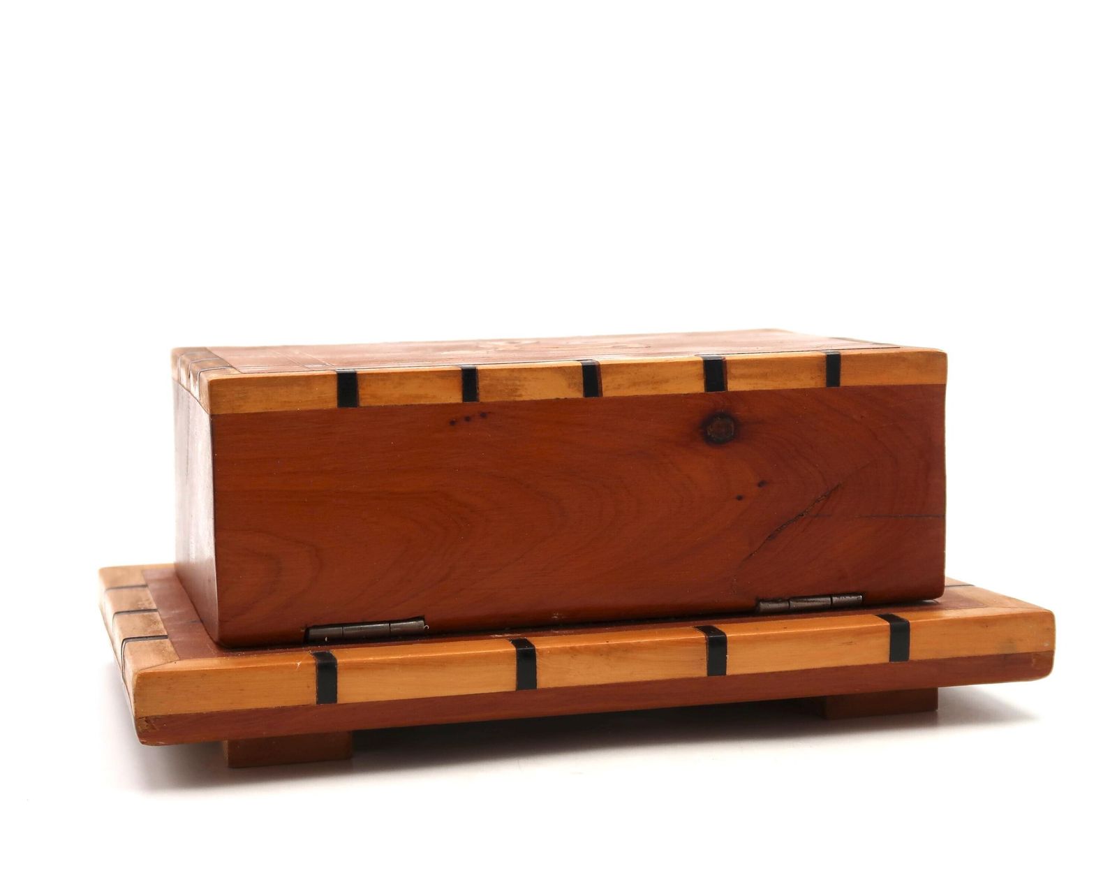 French Wood Marquetry Cigarette Dispenser, 1950s / Desk, Men Gift, Smoker, Box, Storage photo buy