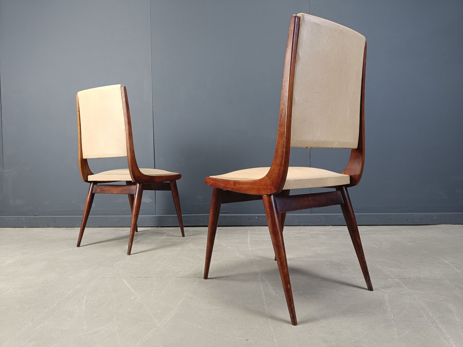 Furniture Mid Century Italian Dining Chairs, 1950s   Set Of 6 photo