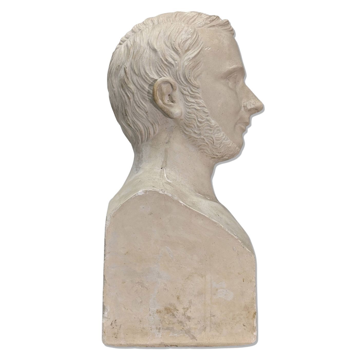 19th Century Plaster Bust Signed Escursan, Spirit Of Aix, 19th Century photo furniture