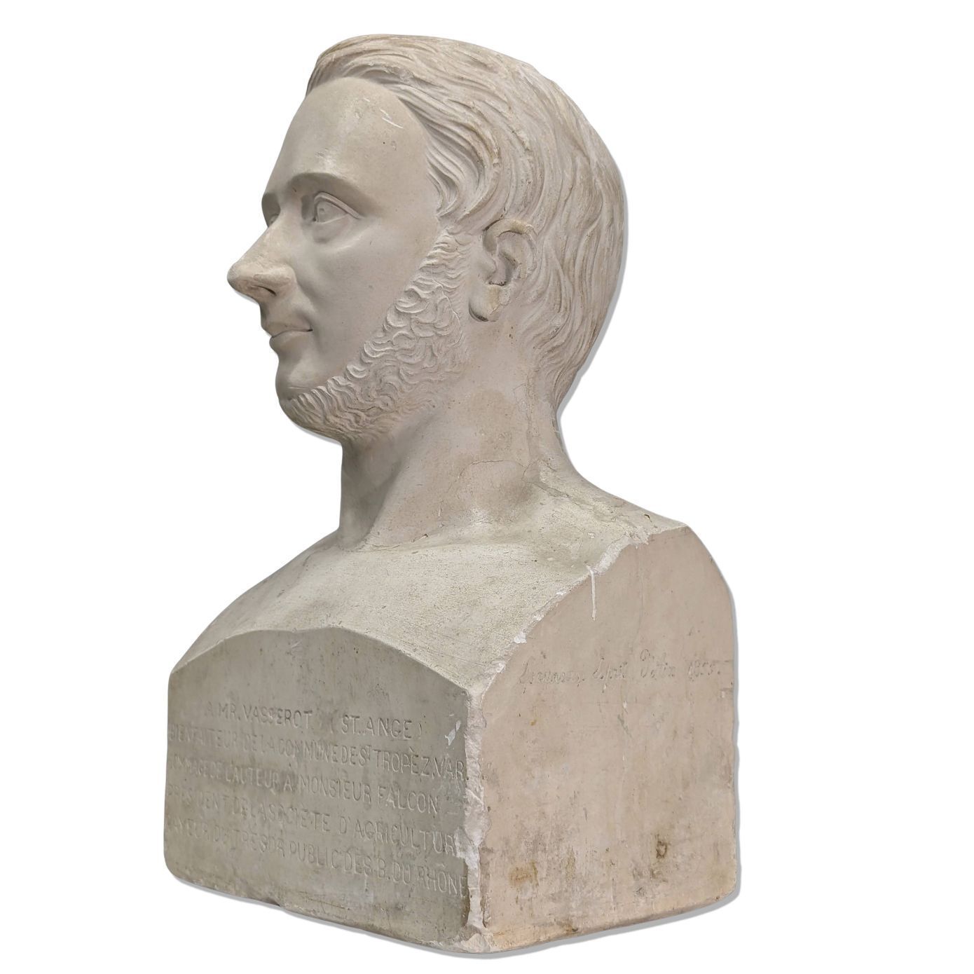 19th Century Plaster Bust Signed Escursan, Spirit Of Aix, 19th Century photo for sale