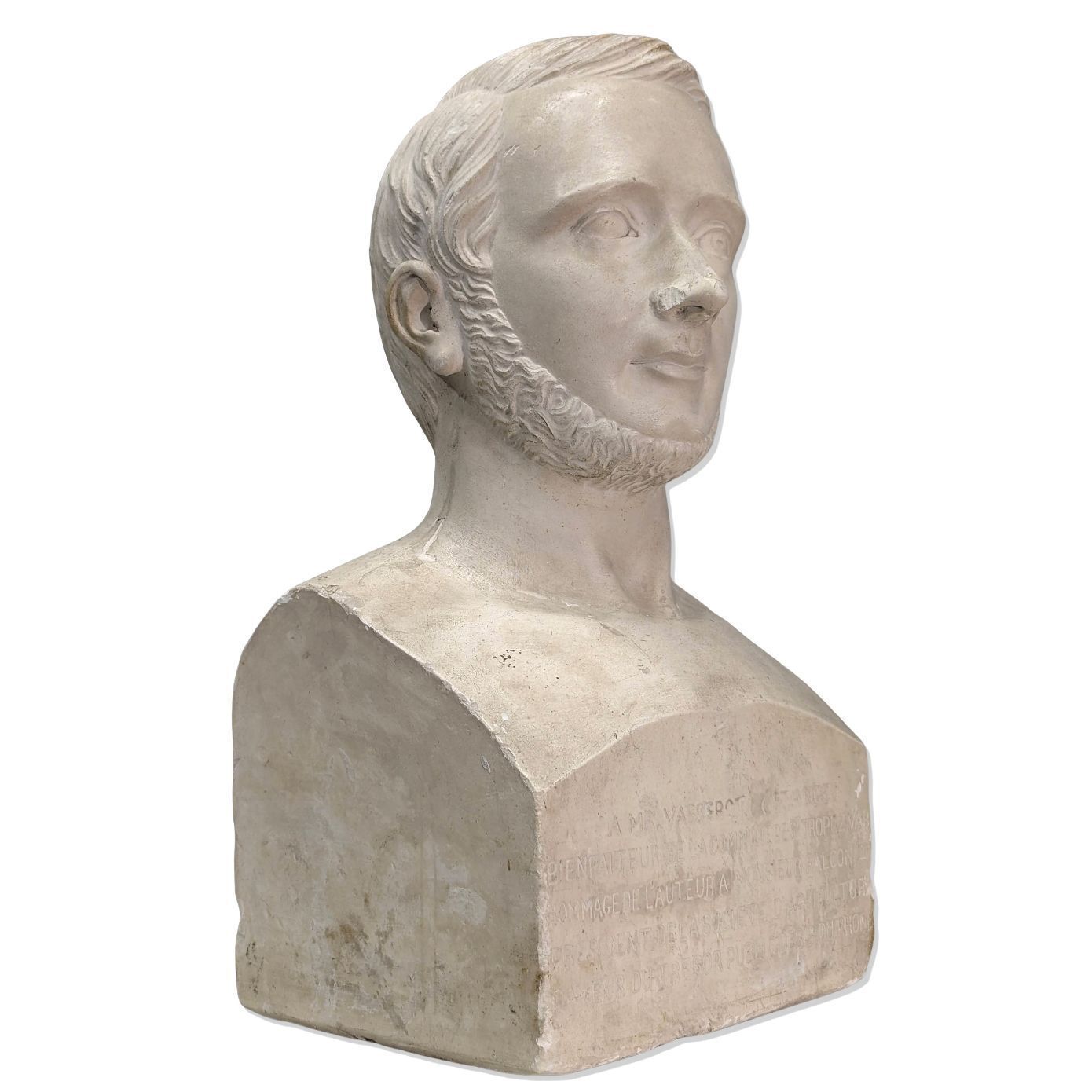 19th Century Plaster Bust Signed Escursan, Spirit Of Aix, 19th Century photo Art