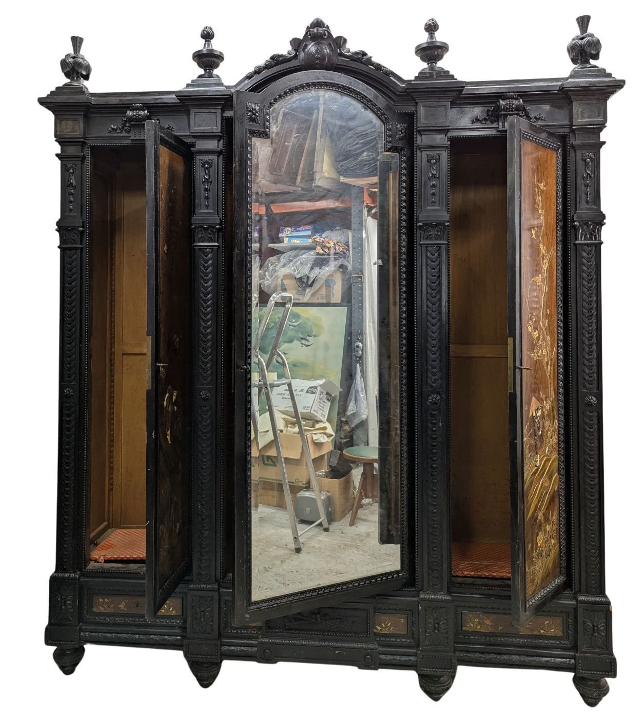 Napoleon III Armoire Decorated With Lacquer Panels And Japanese Inlays, Meiji Period photo Furniture