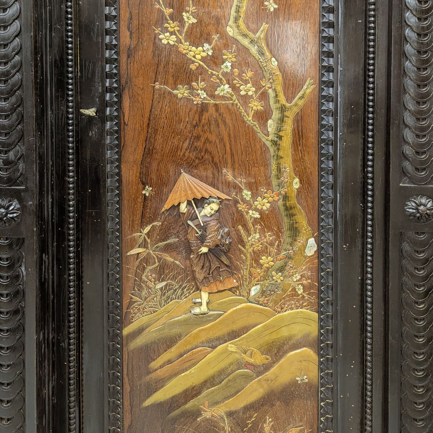 Napoleon III Armoire Decorated With Lacquer Panels And Japanese Inlays, Meiji Period photo vinterior