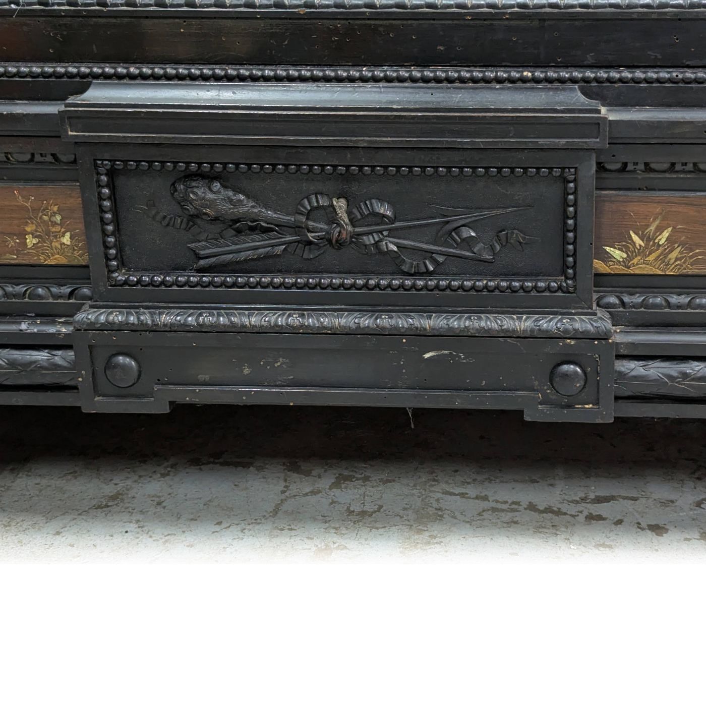 Furniture Napoleon III Armoire Decorated With Lacquer Panels And Japanese Inlays, Meiji Period photo