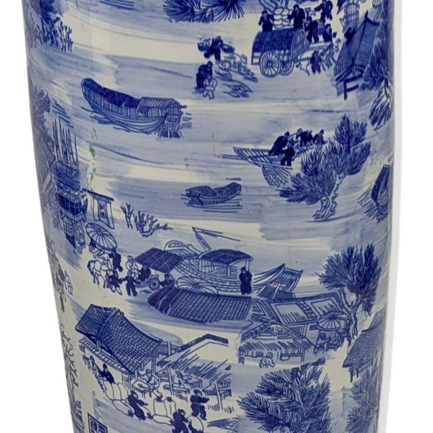 photo for sale Important Pair Of Blue And White Porcelain Baluster Vases – China, 20th Century
