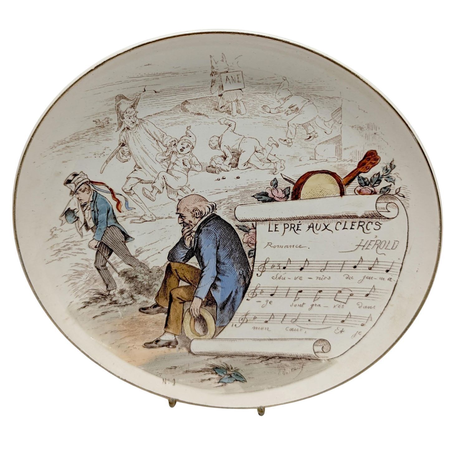 Rare Set Of Six Illustrated Plates – “Musical Subjects” France, Creil Montereau (Attributed), Circa 1880 1900 photo 367.0