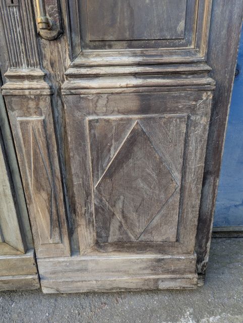 Pair Of Carved Wooden Doors With Molded Panels, Antique Ironwork – France, Louis XVI Period, Late 18th Century photo 6810.0