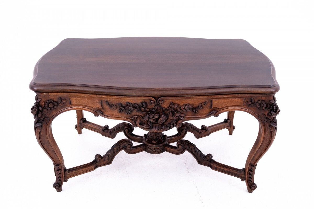 Richly Carved Table   Coffee Table, France, Late 19th Century. After Renovation. photo furniture