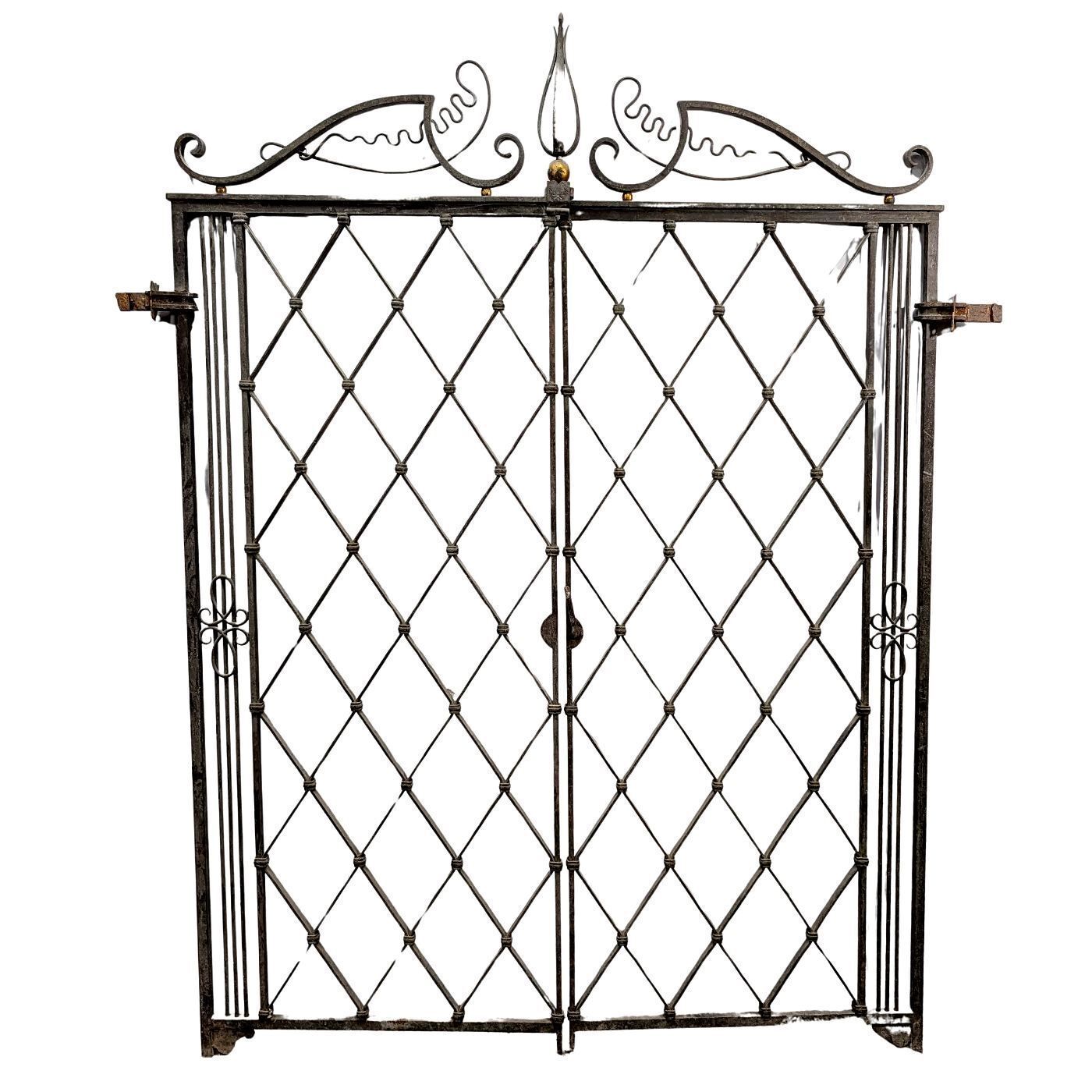 Pair Of Wrought Iron Gates From The 1940s In The Style Of Gilbert Poillerat