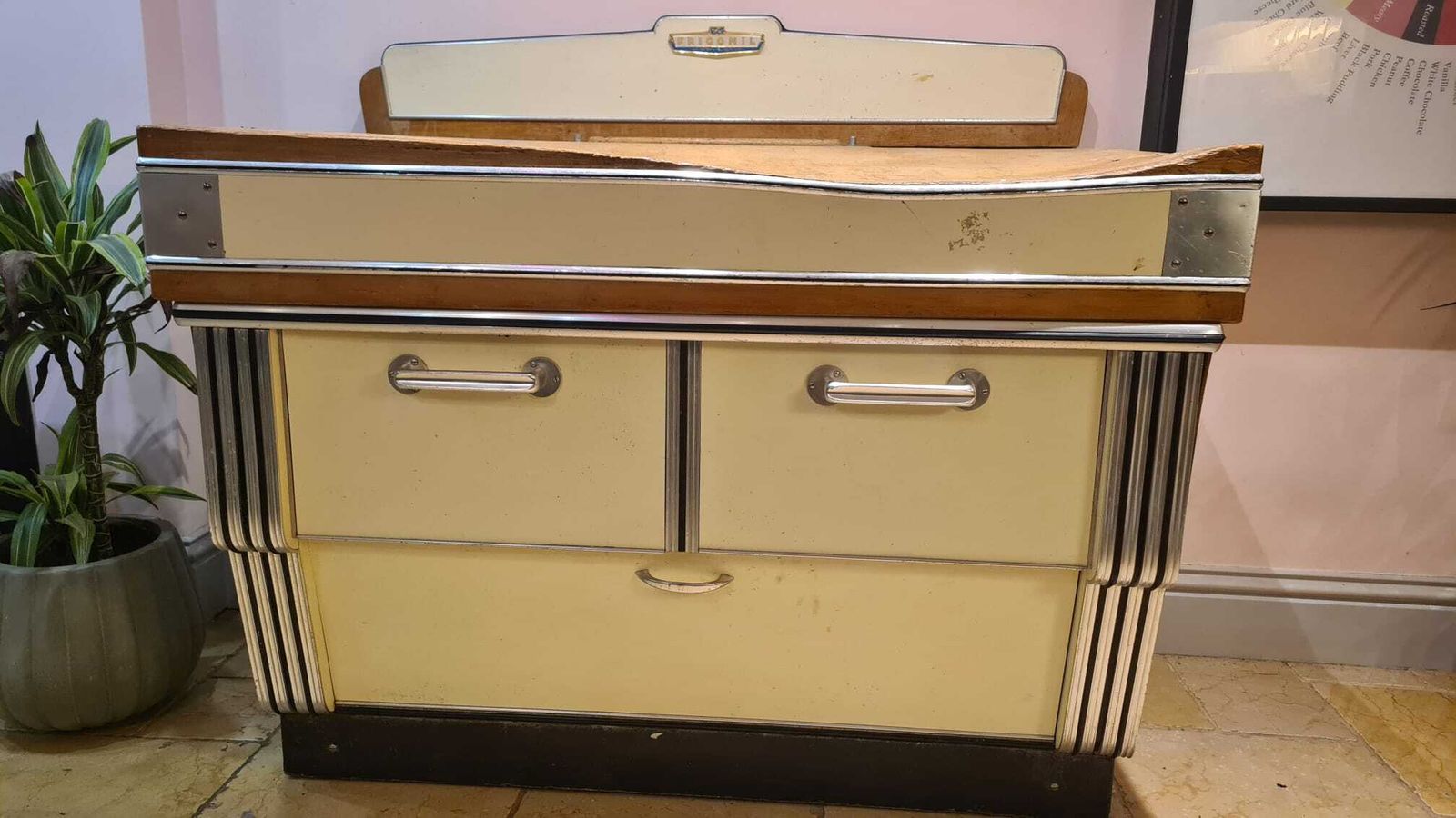Art Deco Butchers Block, Kitchen Island, Frigomil, Maple Wood