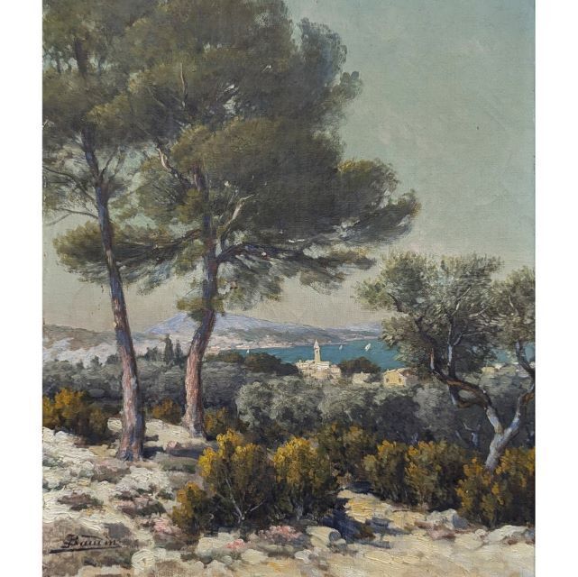 Oil On Canvas View Of Marseille By E. Baudin photo furniture