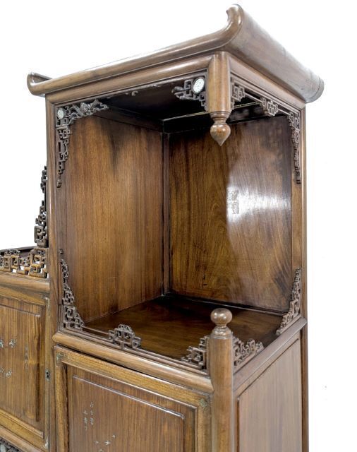 Indochinese Cabinet Inlaid With Mother Of Pearl, Silver And Copper photo vinterior