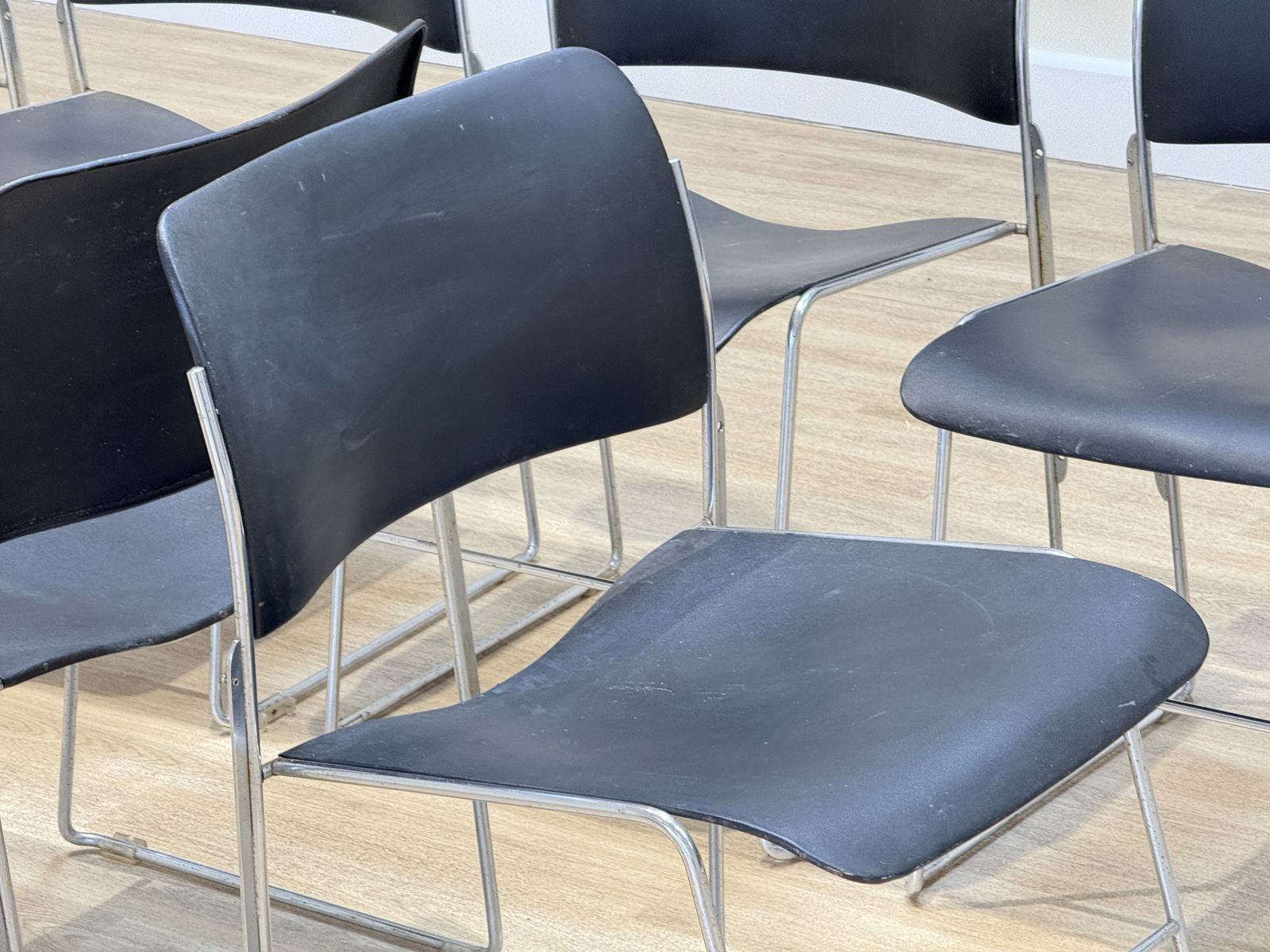 Set Of 8 Chairs By David Rowland (In Black Metal) photo 600.0