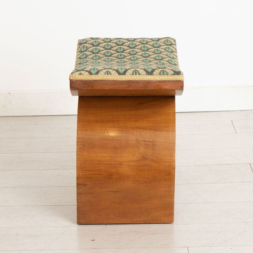 Art Deco Bentwood Stool In Walnut By Hille Re Upholstered In Art Deco Fabric photo buy