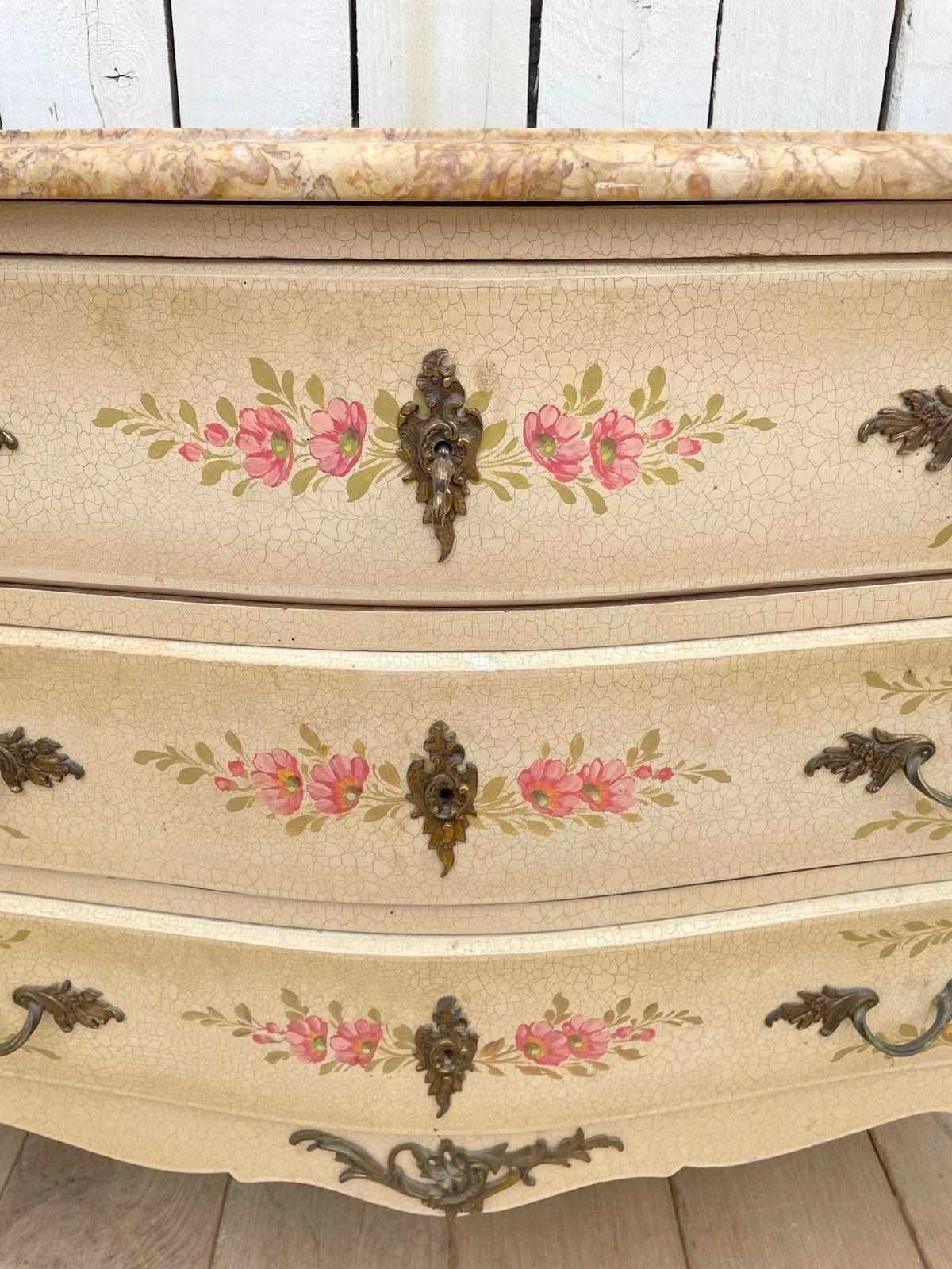 Decorative Marble Top Chest, 1960s