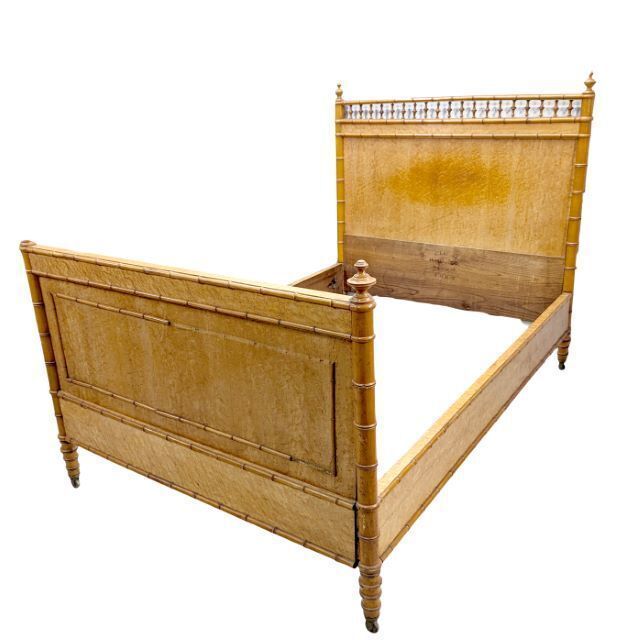 Light Wood Bed In Faux Bamboo Style – Napoleon III Period, Circa 1880