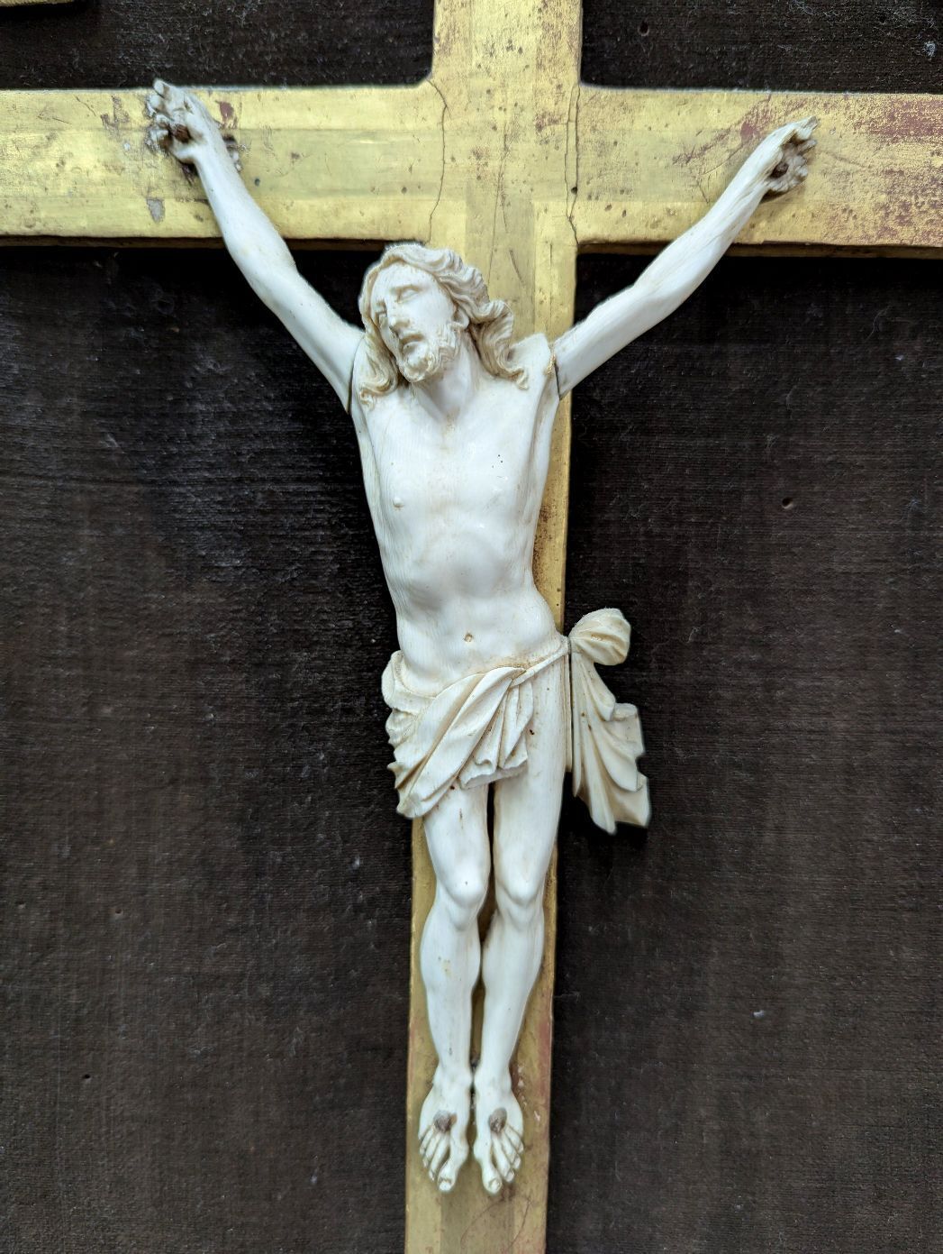 Crucifix In Its 18th Century Gilded Wooden Frame photo Art