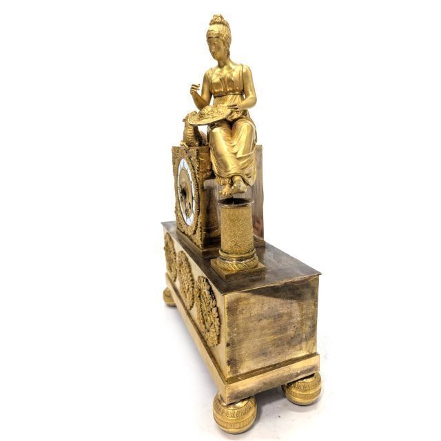 Empire Gilt Bronze Clock – Female Allegory – France, Circa 1810 photo for sale