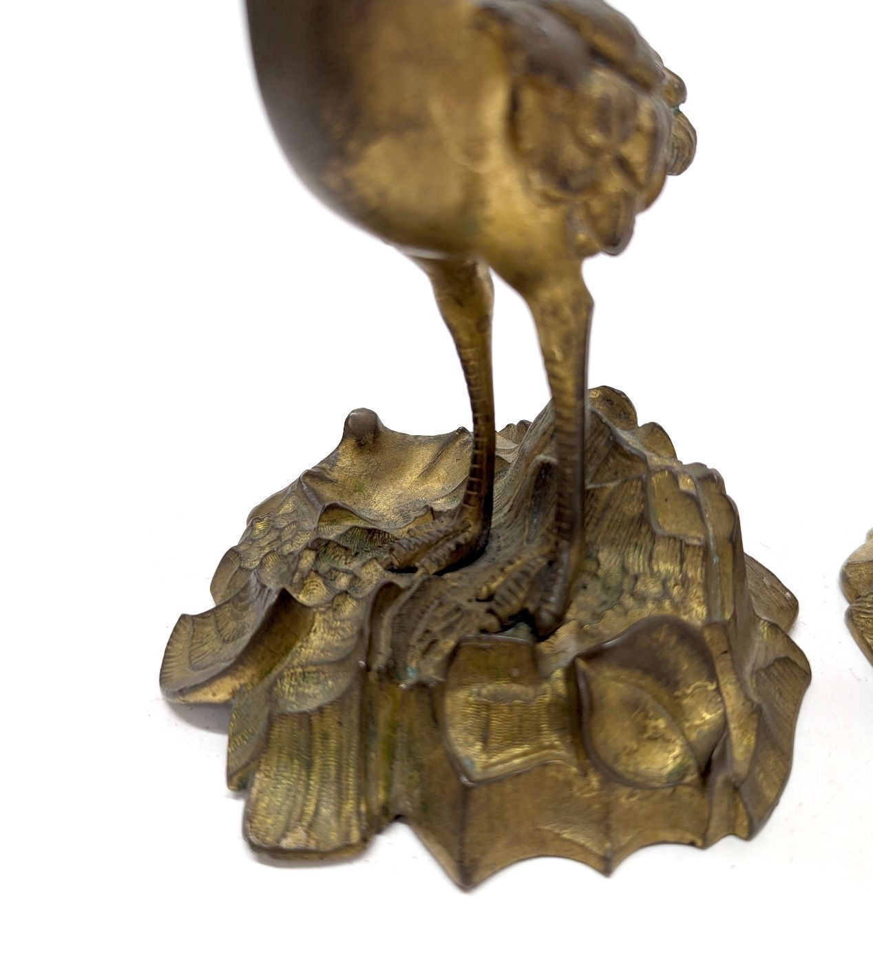 Pair Of 19th Century Gilt Bronze Candlesticks With Ostriches photo 1889.0