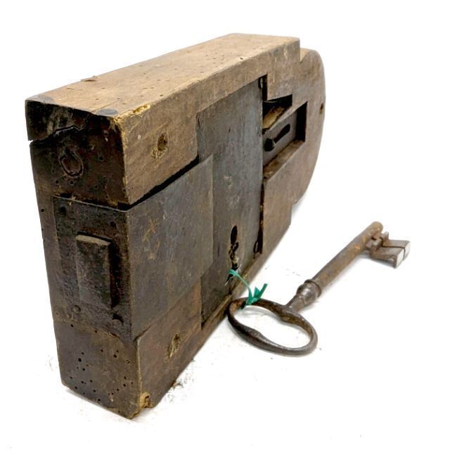 Antique Wrought Iron Lock From The 18th Century photo for sale