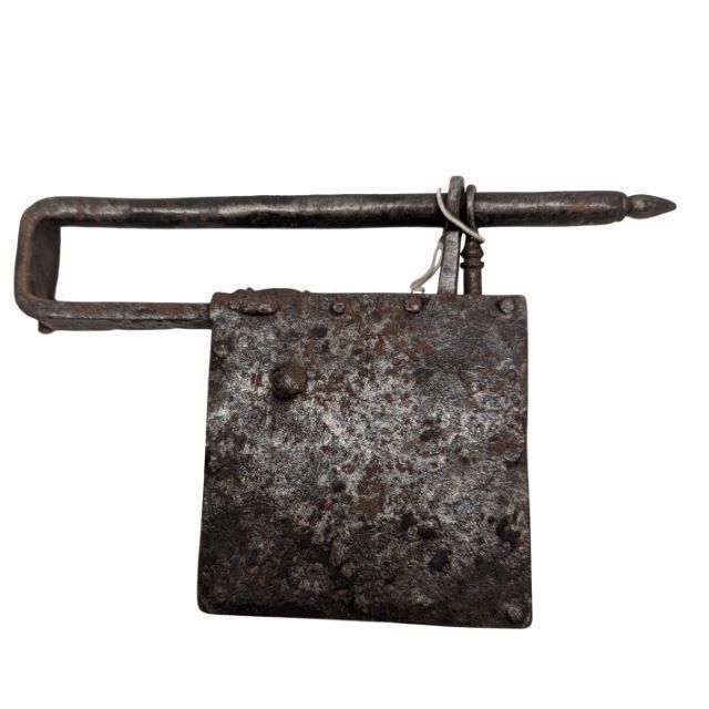 Antique Wrought Iron Padlock Lock From The 18th Century photo furniture