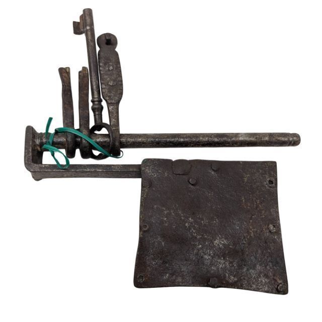 Antique Wrought Iron Padlock Lock From The 18th Century photo furniture