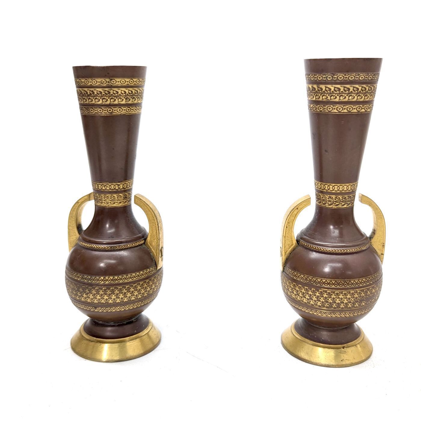Series Of 3 Orientalist Soliflores In Patinated And Gilded Bronze photo furniture