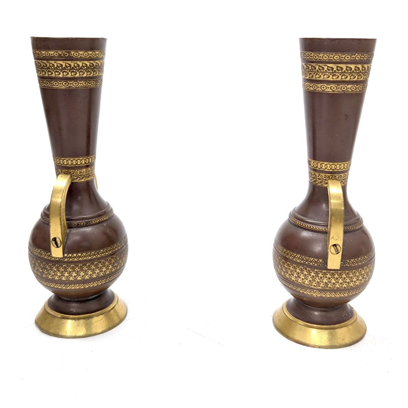 Series Of 3 Orientalist Soliflores In Patinated And Gilded Bronze photo for sale