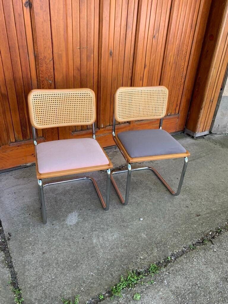 Mid Century Modern Italian Marcel Breuer B32 Cesca Chairs, 70s Set Of 2 photo for sale