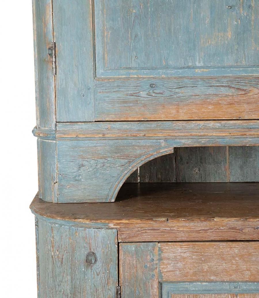 19th Century Two Part Cabinet In Original Paint, From Umea Vasterbotten, Sweden photo buy