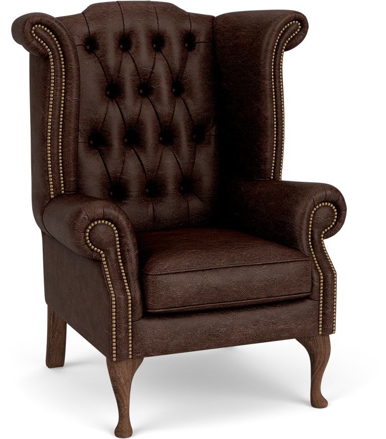 Pair Of Darlings Of Chelsea Queen Anne Scroll Wing Chairs photo for sale