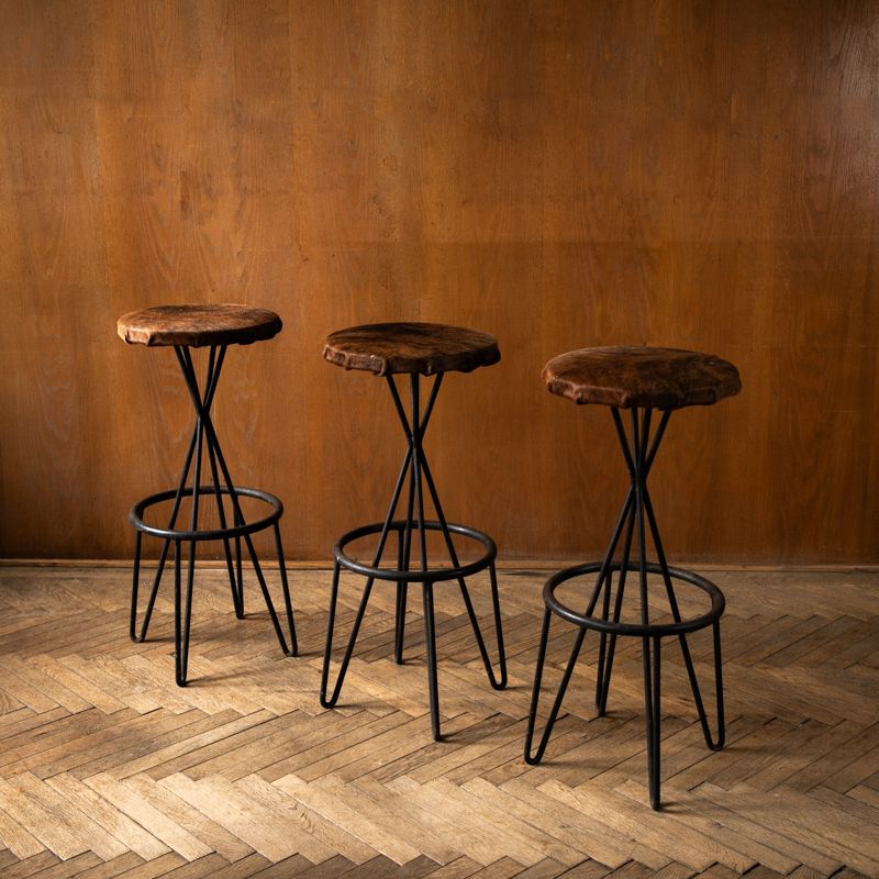 Set Of 3 Bar Stools By Pierre Paulin For Thonet, France 1950s photo furniture