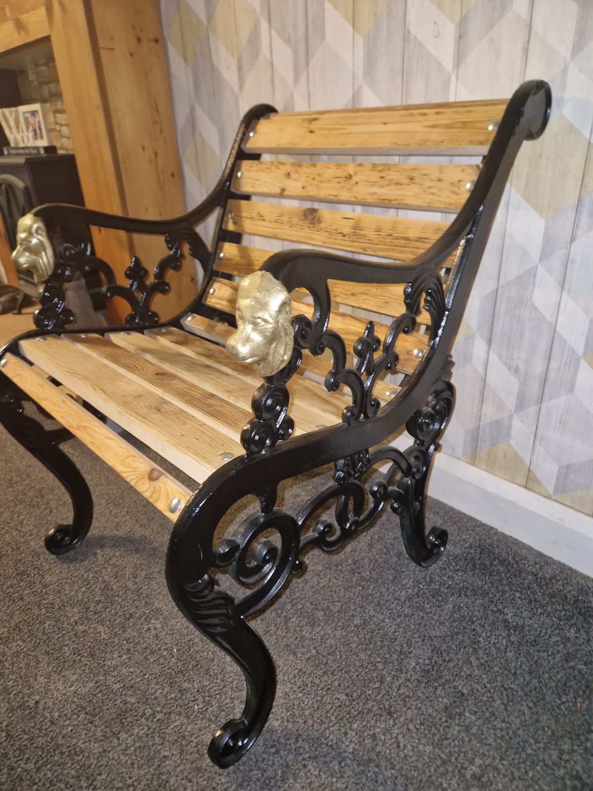 1950s Cast Iron Lion Head Chair. photo for sale