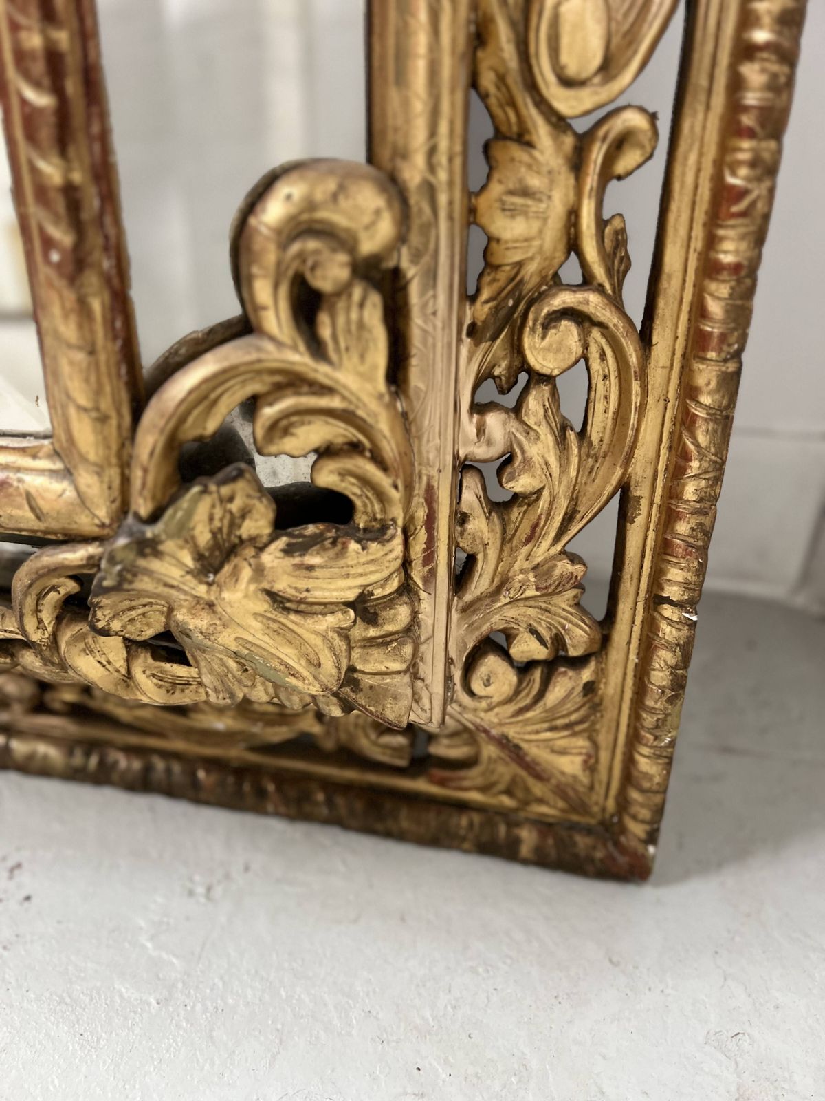 photo furniture Louis XIV Style Mirror With Closed Sides In Wood And Gilded Stucco, 19th Century