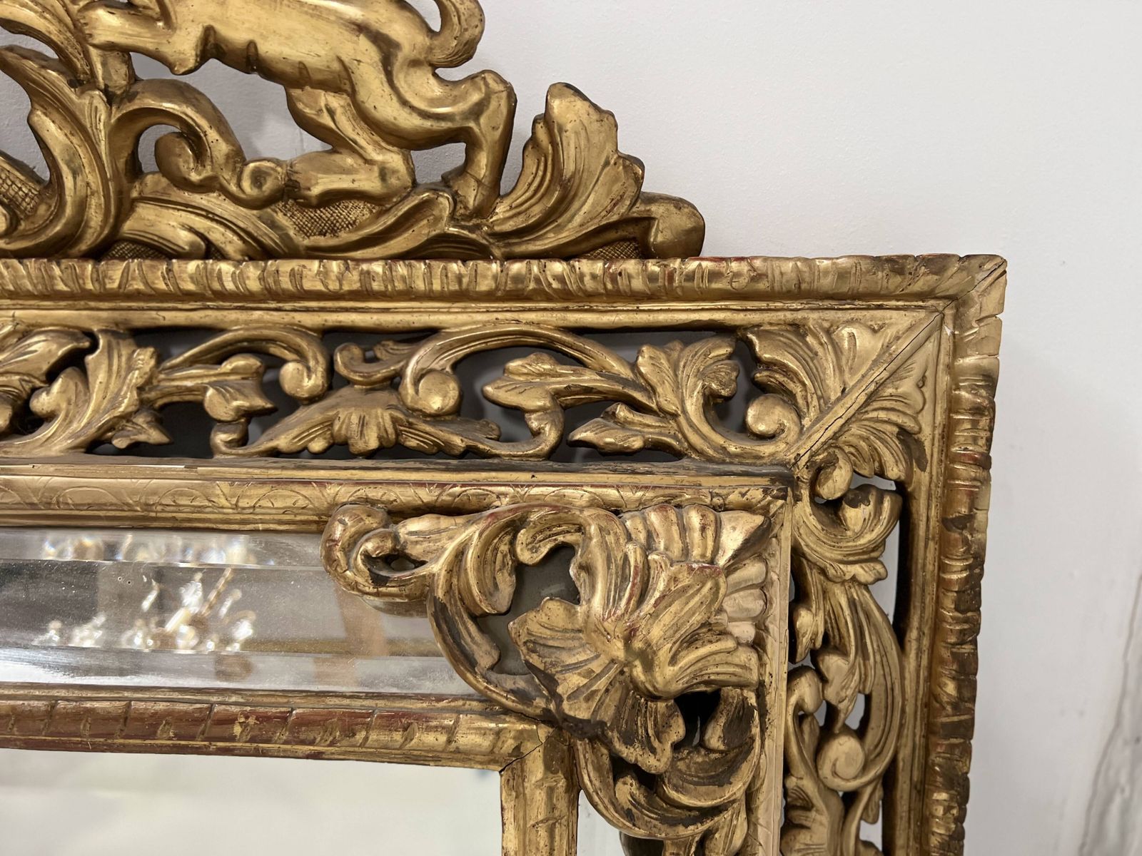 Home Decor Louis XIV Style Mirror With Closed Sides In Wood And Gilded Stucco, 19th Century photo