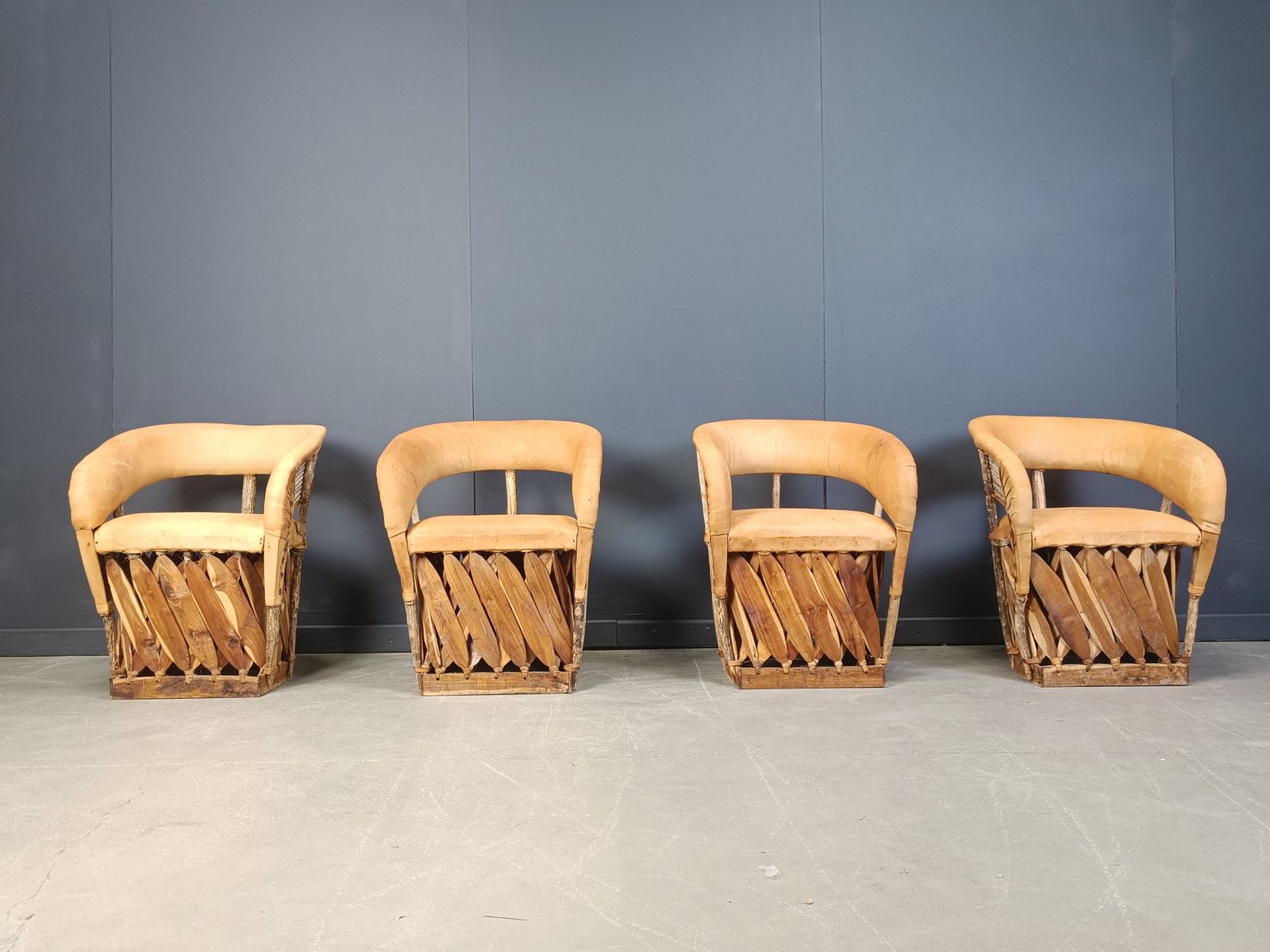 Furniture Vintage Art Populaire Mexican Dining Chairs Set Of 6, 1970s photo