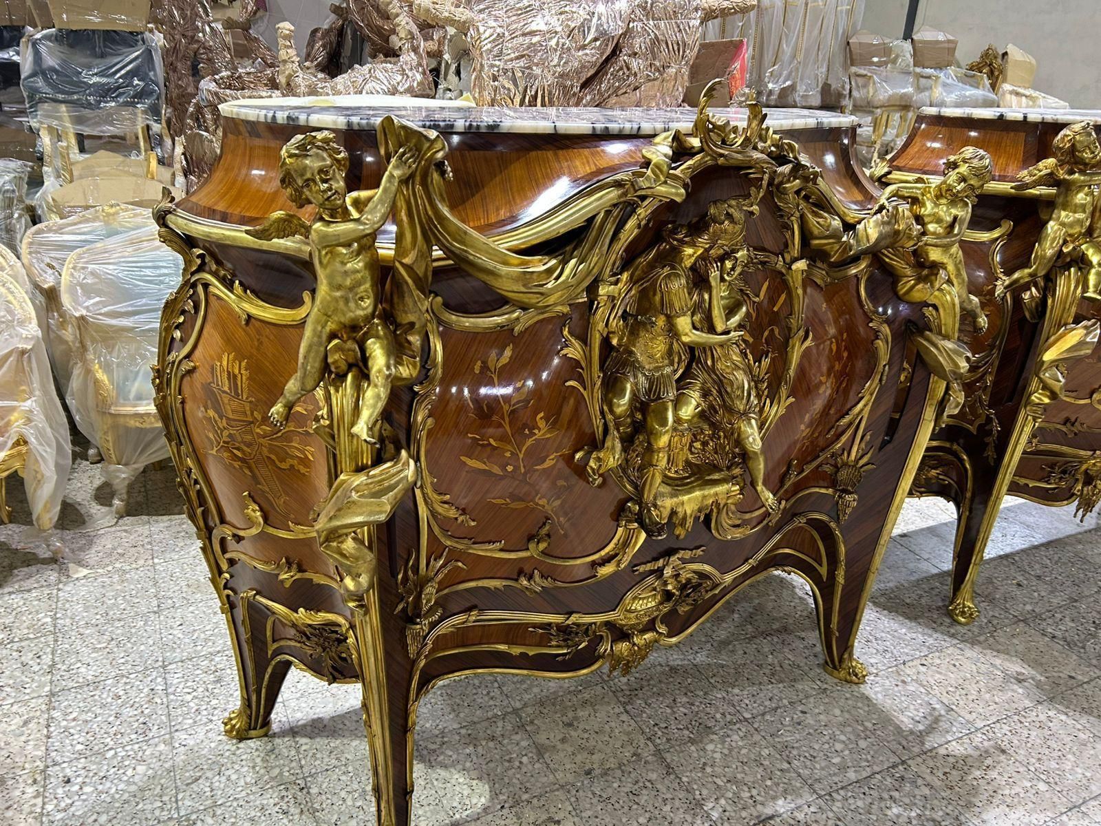 Pair Of, Linke, French Antique Inlaid And Bronze, Buffets photo Furniture