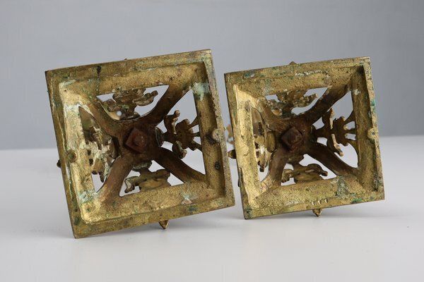 Home Decor Antique French Copper Candlesticks In Baroque Style, 1900s, Set Of 2 photo