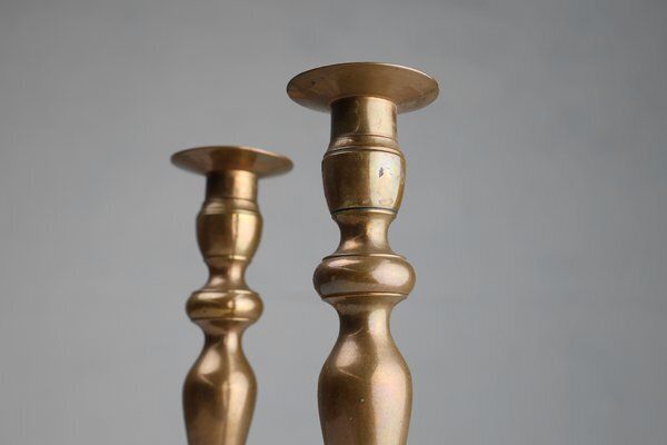 Antique French Copper Candlesticks, 1890s, Set Of 2 photo 705.0