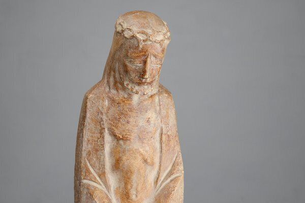 André Teackens, Art Deco Style Religious Statue Of Jesus Christ, 1920s, Plaster On Wood Base photo 1208.0