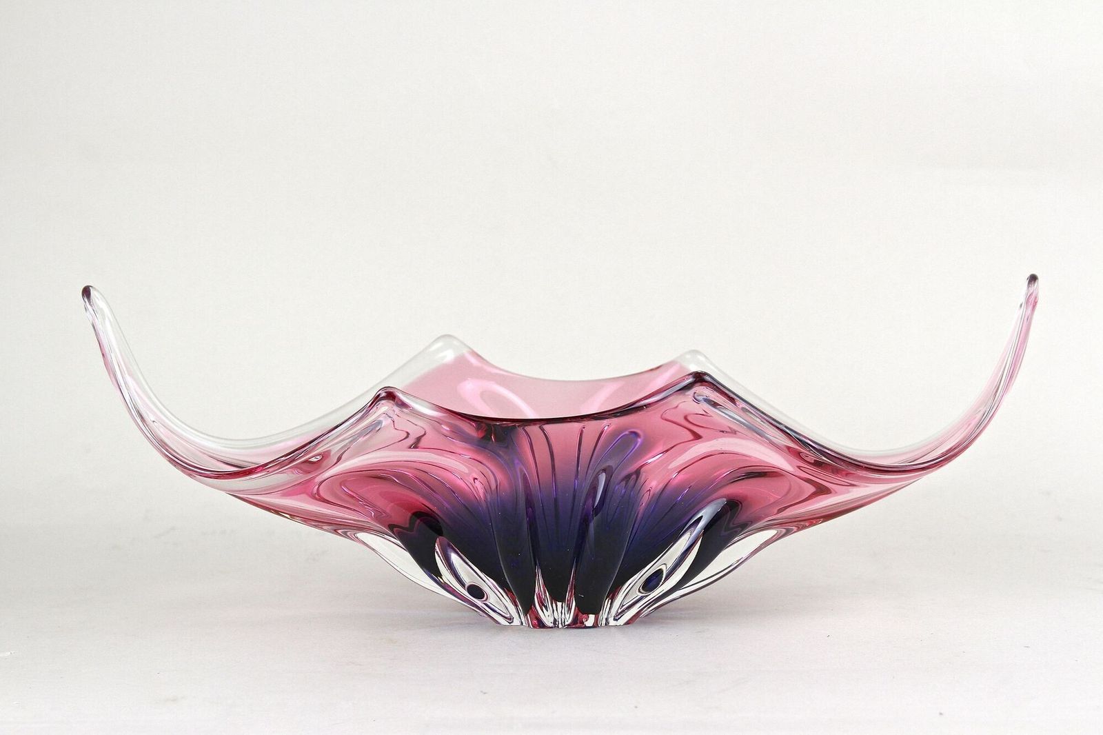 photo for sale 20th Century Murano Sommerso Glass Bowl, Pink/ Purple/ Blue, Italy Ca. 1960/70