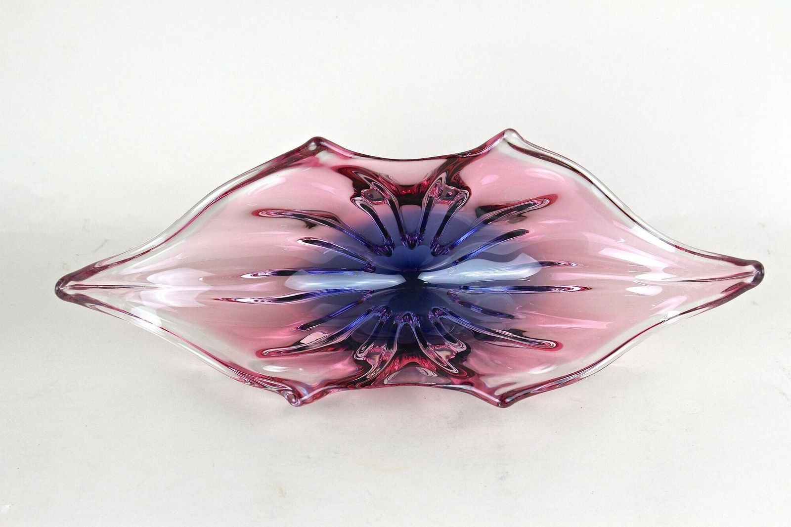 Home Decor 20th Century Murano Sommerso Glass Bowl, Pink/ Purple/ Blue, Italy Ca. 1960/70 photo